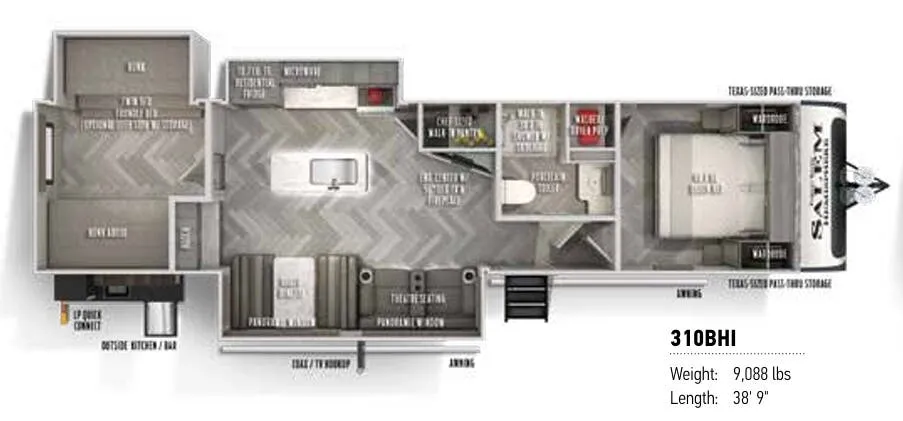 Forest River Salem Hemisphere 310BHI floor plan