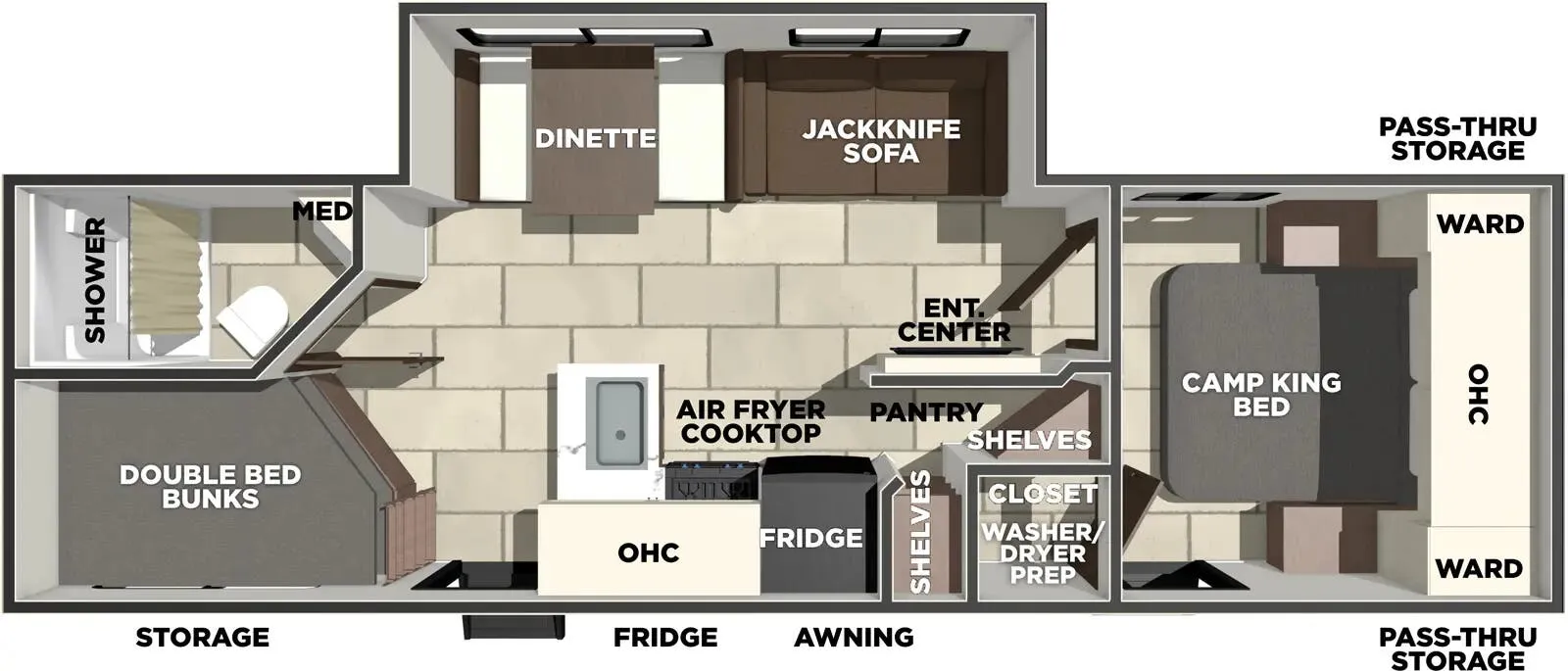 2026 Prime Time RV Tracer 275BH - Floor plan