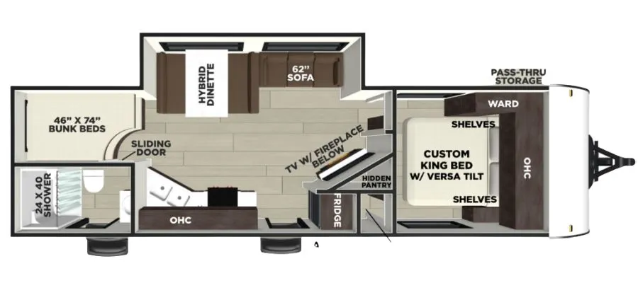 2027 Forest River Salem 26DBHD floor plan
