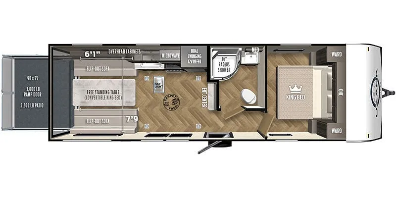 2024 Forest River Ozark 2500TH - Floor plan