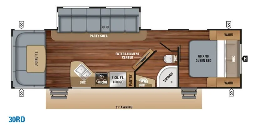 Jayco White Hawk 30RD floor plan