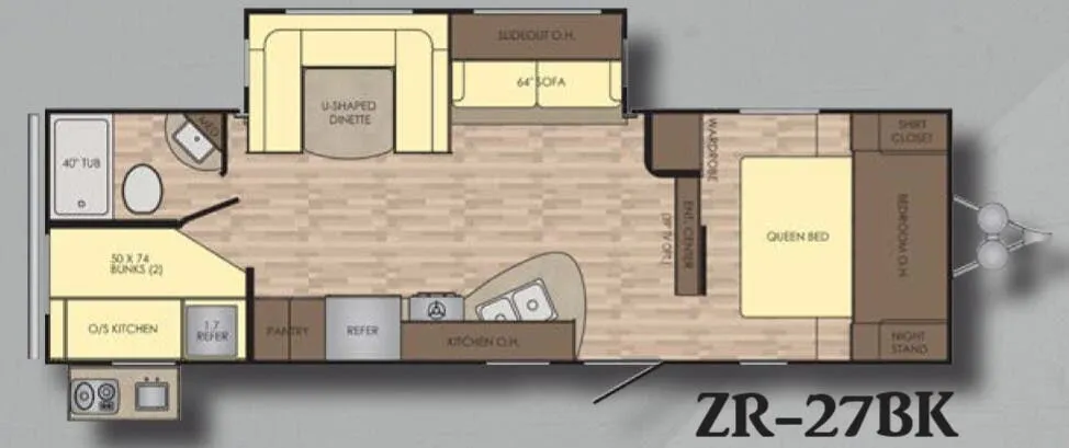 CrossRoads Zinger 27BK floor plan