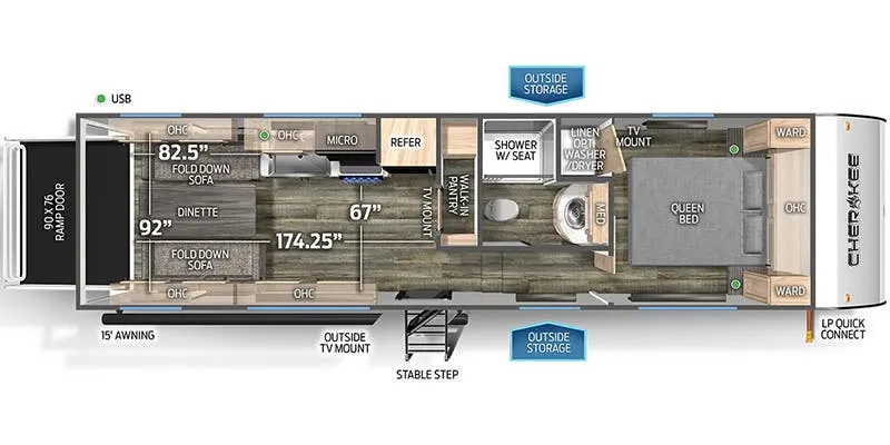 Forest River Cherokee Black Label 256RRBL floor plan