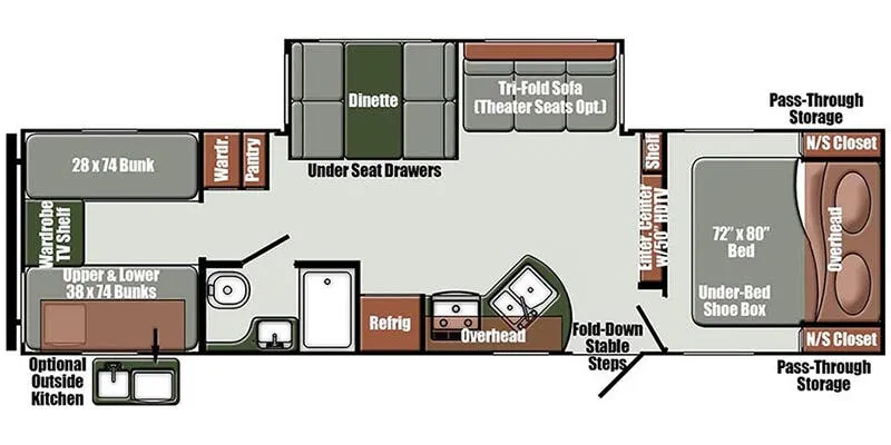 Gulf Stream Northern Express Luxury 284QB floor plan