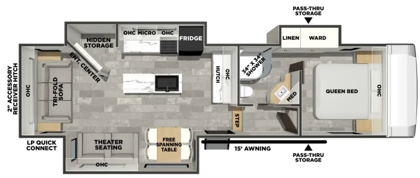 Shasta Phoenix Lite 30RLS floor plan