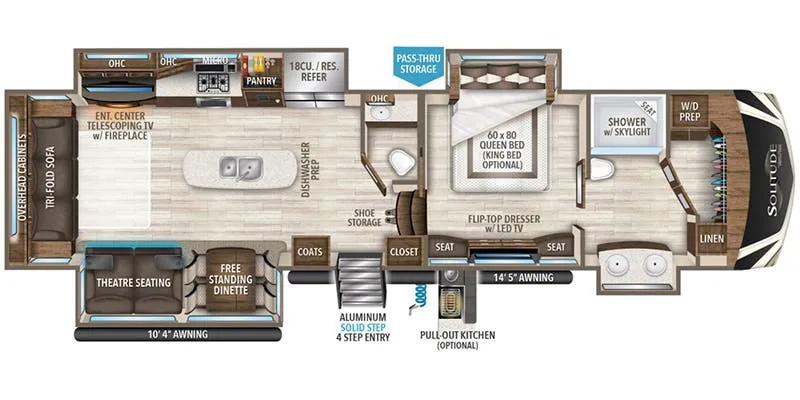 2021 Grand Design Solitude 373FB - Floor plan