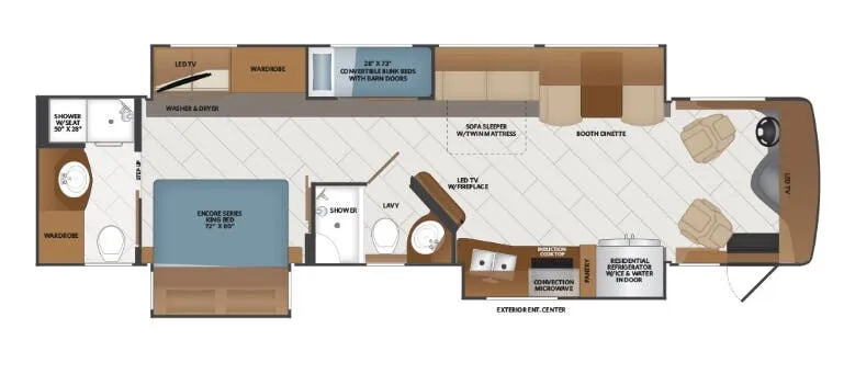 2026 Fleetwood Discovery 38N floor plan