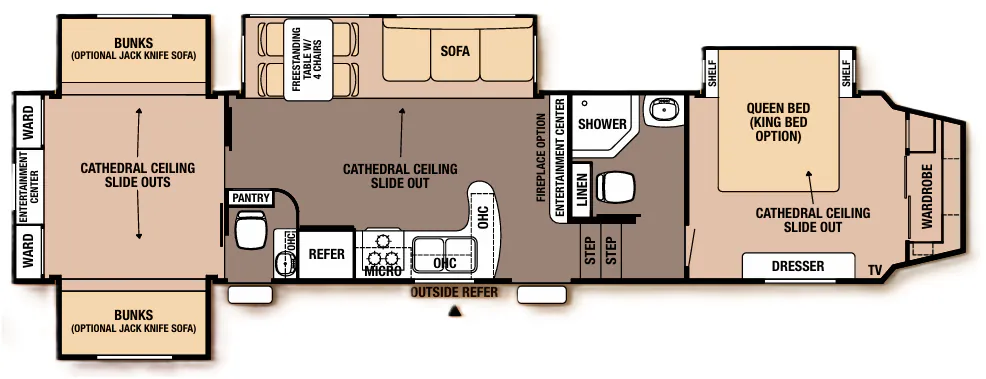 Forest River Cedar Creek Silverback 35QB4 floor plan