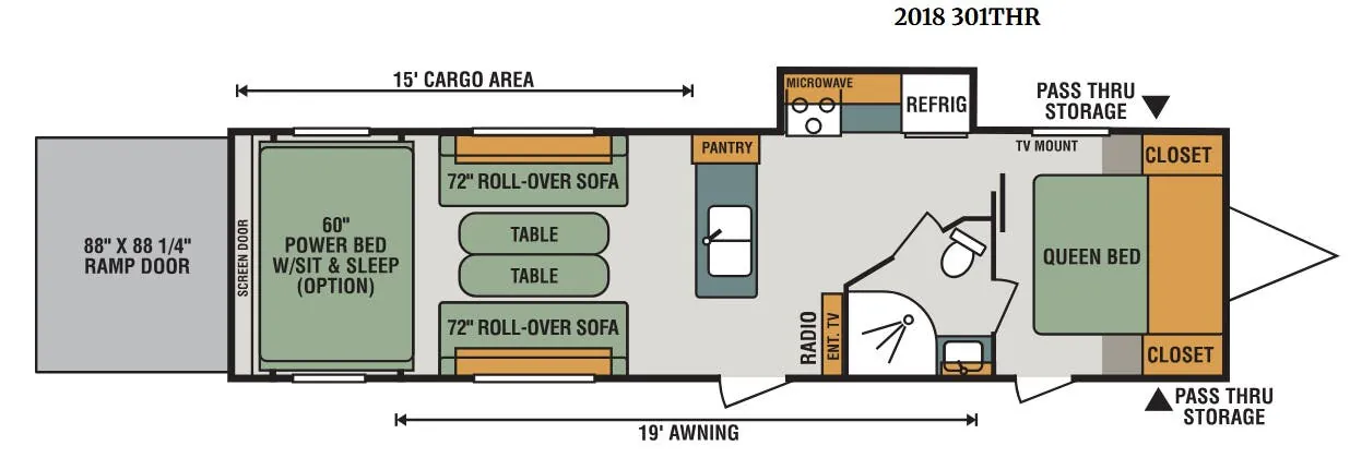 K-Z Sportster 301THR floor plan