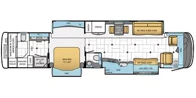2014 Newmar Essex 4553 floor plan