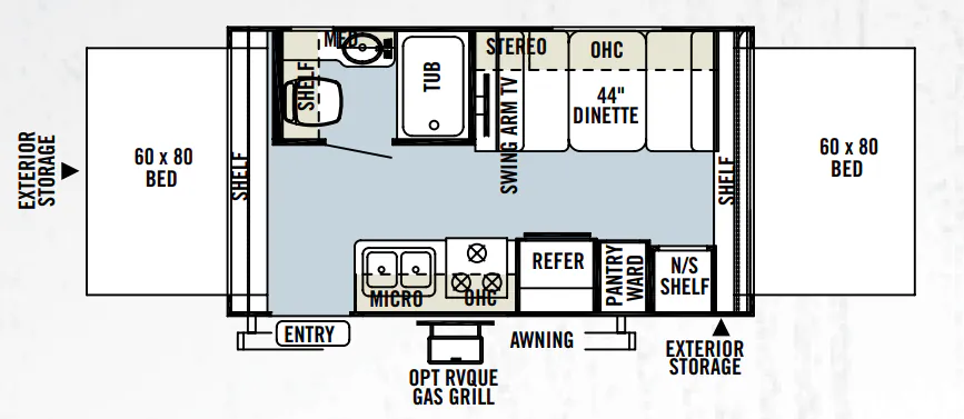 Forest River Rockwood Roo 17 floor plan