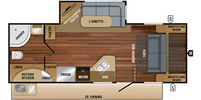 2018 Jayco White Hawk 23MRB - Floor plan