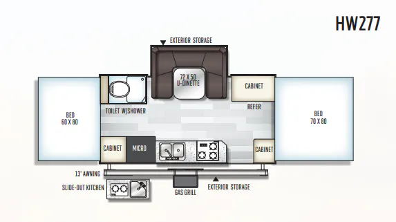 Forest River Rockwood High Wall HW277 floor plan