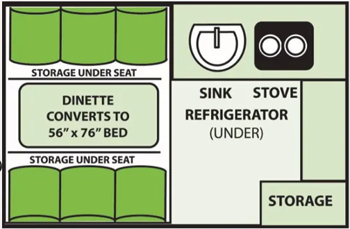 Aliner Ranger 10 - REAR DINETTE floor plan