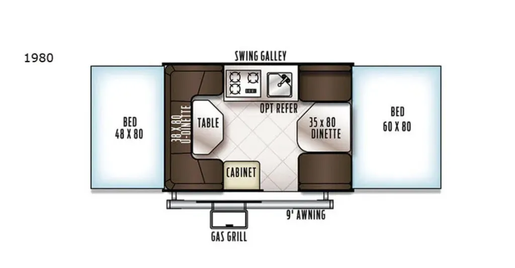 2019 Forest River Rockwood Freedom 1980 floor plan