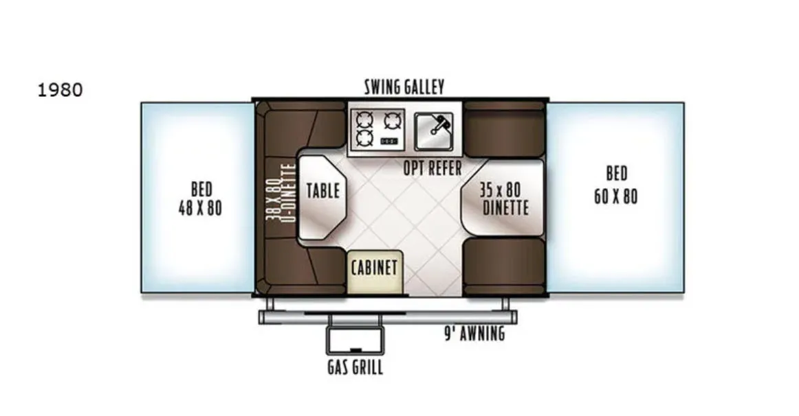 2019 Forest River Rockwood Freedom 1980 - Floor plan