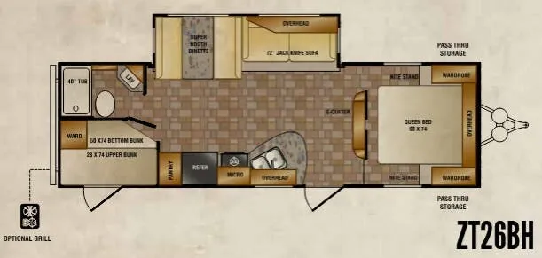 CrossRoads Zinger ZT26BH floor plan