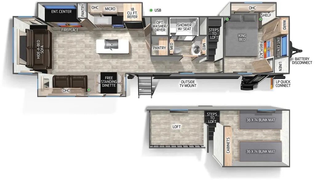 2025 Forest River Cherokee Timberwolf Black Label 39DLBL floor plan