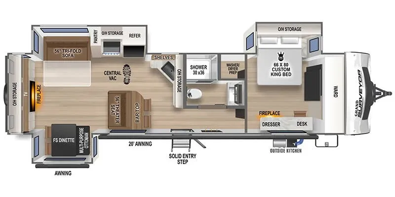 Forest River Grand Surveyor 302RDBS floor plan