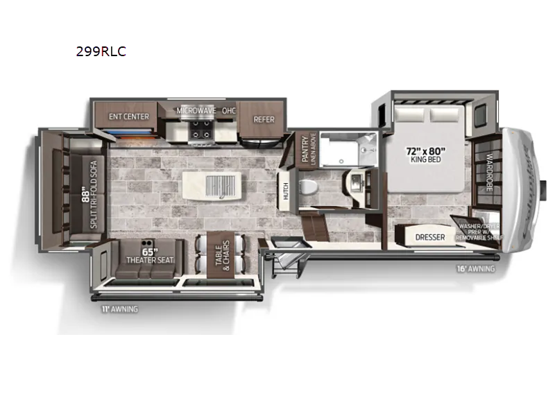 2022 Palomino Columbus 299RL - Floor plan