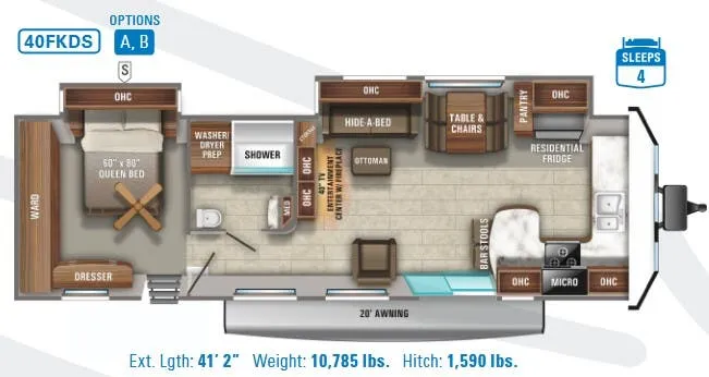 2021 Jayco Jay Flight Bungalow 40FKDS — Floor plan