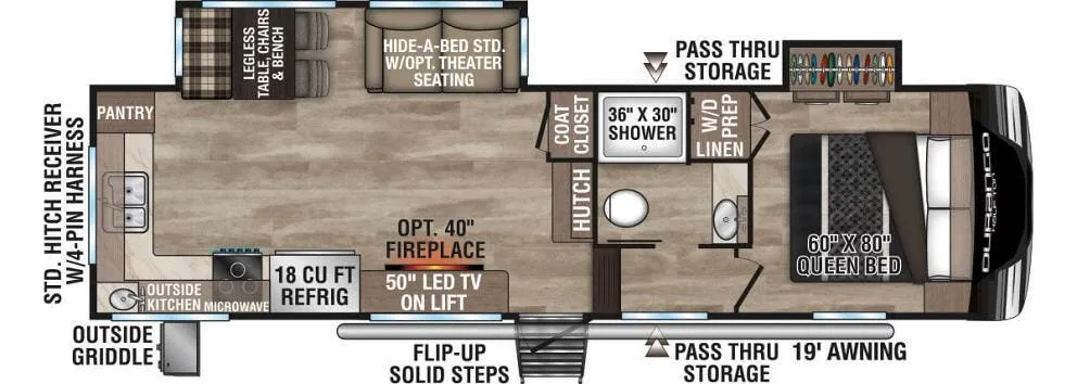 K-Z Durango Half-Ton D240RKD floor plan