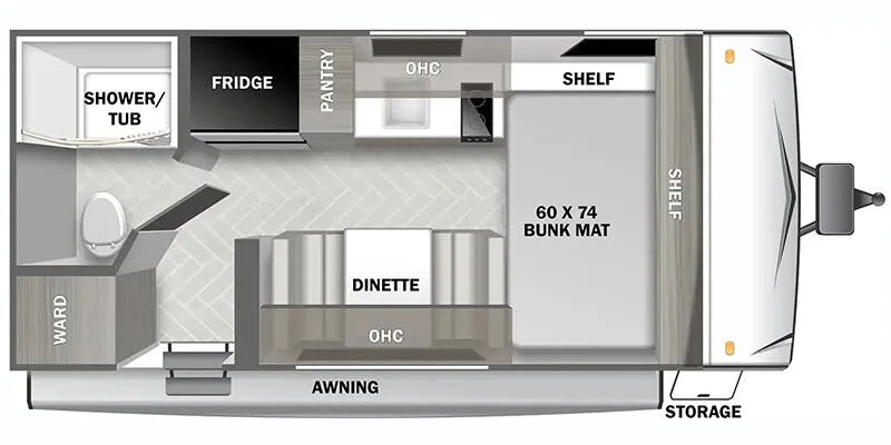 Forest River Salem Cruise Lite Camping Edition Southwest 158FBCE floor plan
