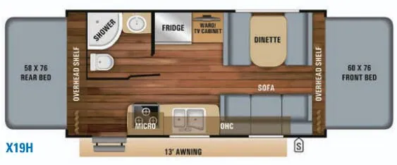 Jayco Jay Feather Hybrid X19H floor plan