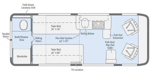 Winnebago Travato 59K floor plan