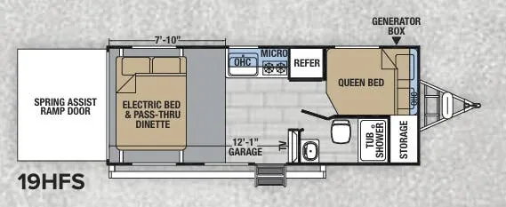 Forest River XLR Hyperlite 19HFS floor plan