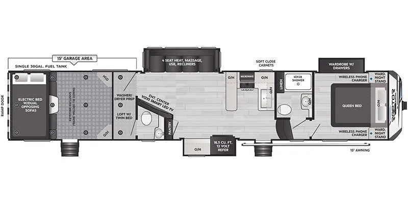 Keystone Raptor Carbon 418 floor plan