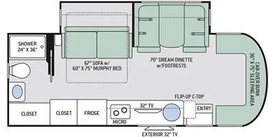 2019 Thor Motor Coach Siesta 24MB - Floor plan