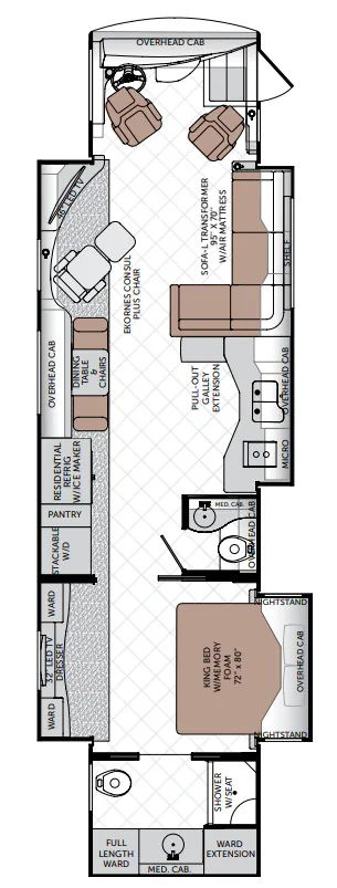 American Coach American Tradition 42G (450HP) floor plan