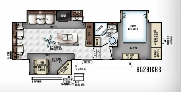 Forest River Flagstaff Classic Super Lite 8529IKBS floor plan