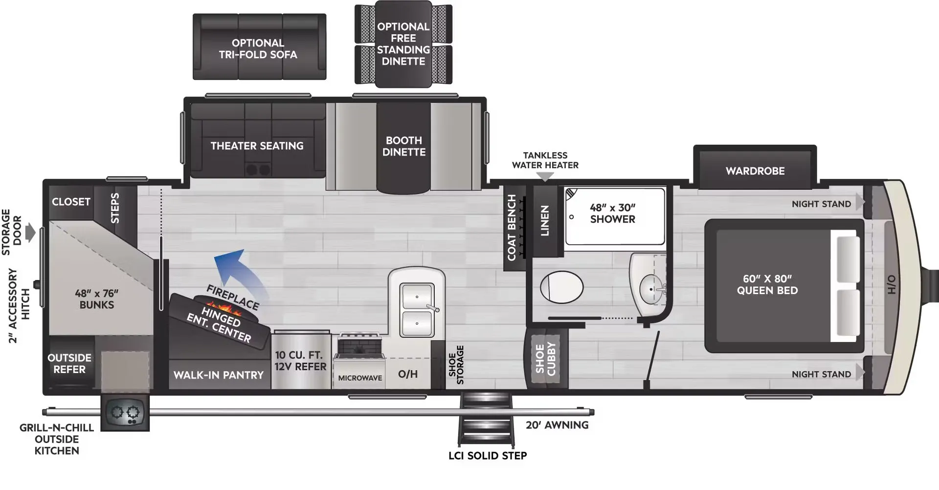 Keystone Arcadia Super Lite 288SLBH floor plan