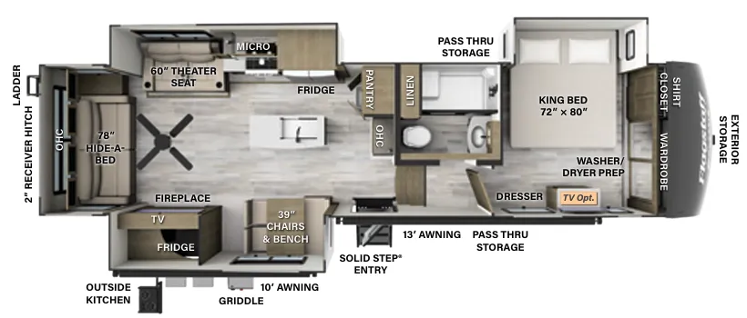 Forest River Flagstaff Classic F372RL floor plan