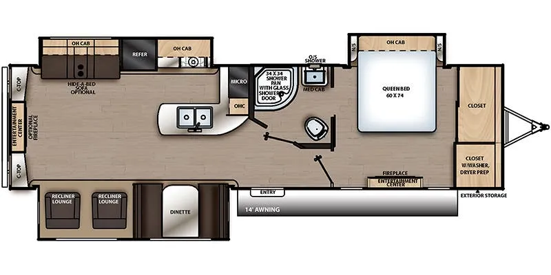 2020 Forest River Aurora 33RLTS - Floor plan