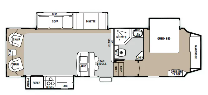 Forest River Cedar Creek Silverback 32WRL floor plan