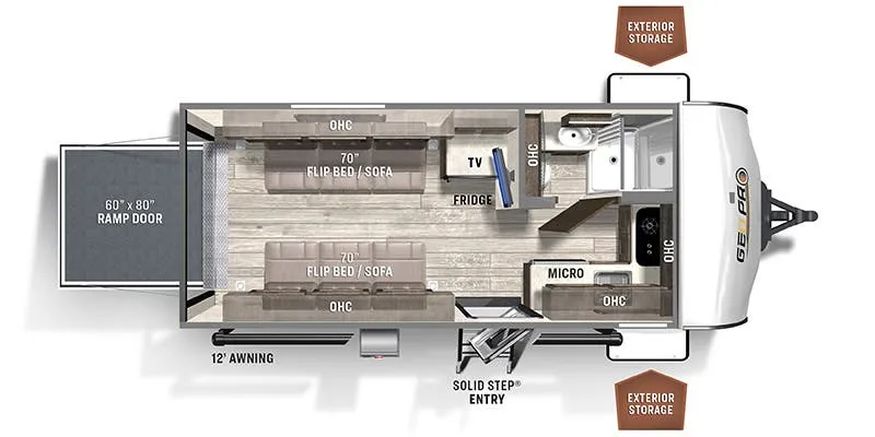 Forest River Rockwood Geo Pro G19TH floor plan