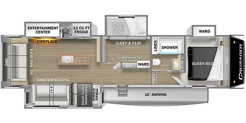 2021 Prime Time Crusader 330MBH - Floor plan