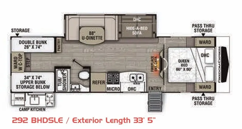 Coachmen Freedom Express Liberty Edition 292BHDSLE floor plan