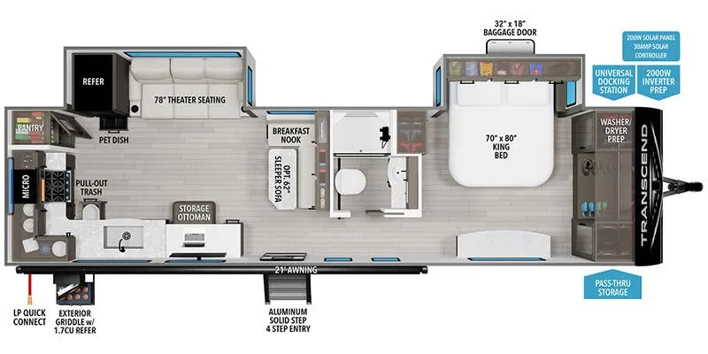 2025 Grand Design Transcend 315RKT - Floor plan