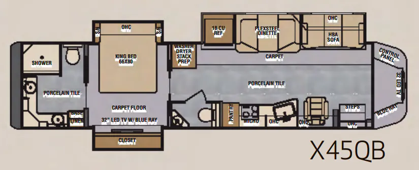 Renegade RV XL X45QB floor plan