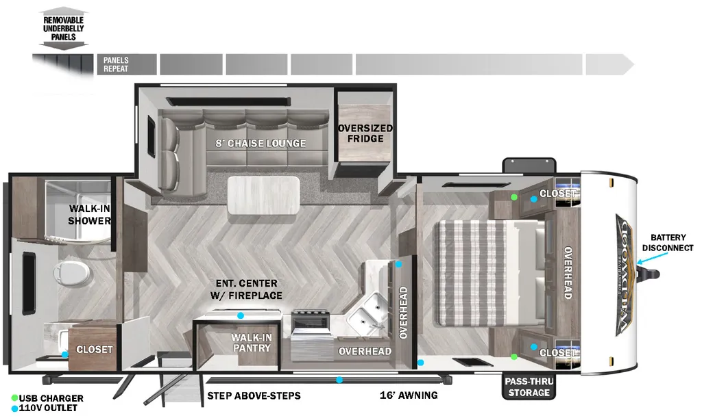 2022 Forest River Wildwood 22RBS floor plan