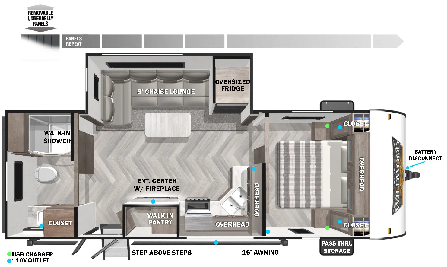 2022 Forest River Wildwood 22RBS - Floor plan