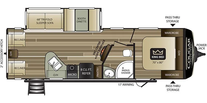 Keystone Cougar Half-Ton 27SABWE floor plan