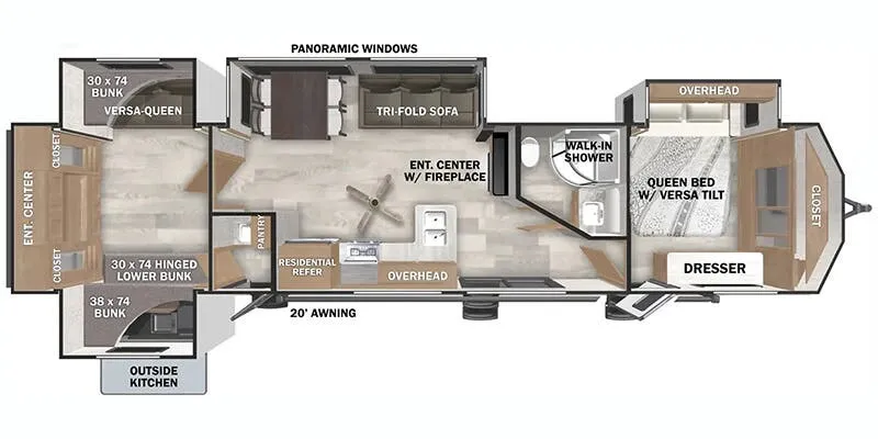 Forest River Wildwood Lodge 42QBQ floor plan