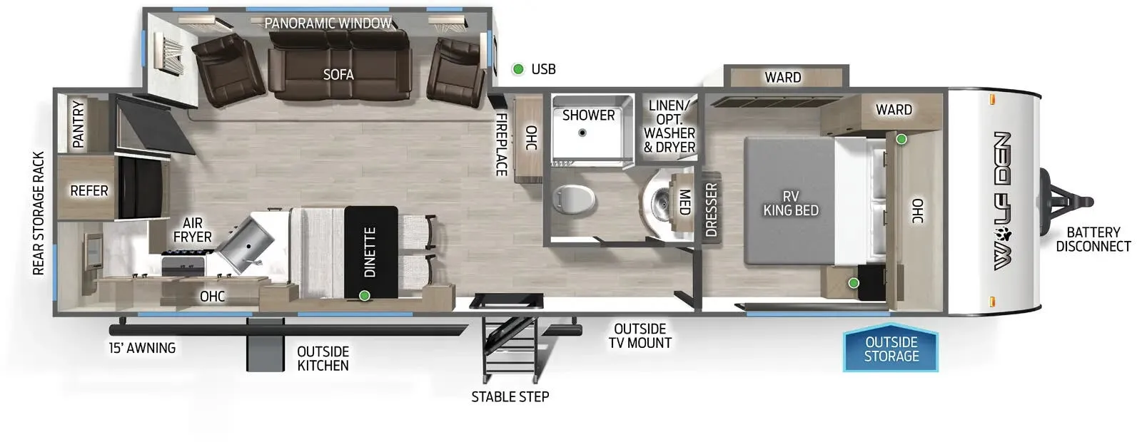 Forest River Cherokee Wolf Den 271RK floor plan