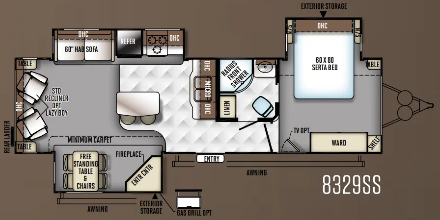 2018 Forest River RV Rockwood Signature 8329SS - Floor plan