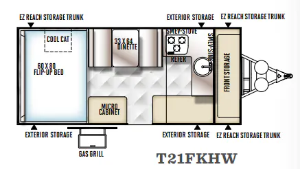 Forest River Flagstaff Hard Side T21FKHW floor plan
